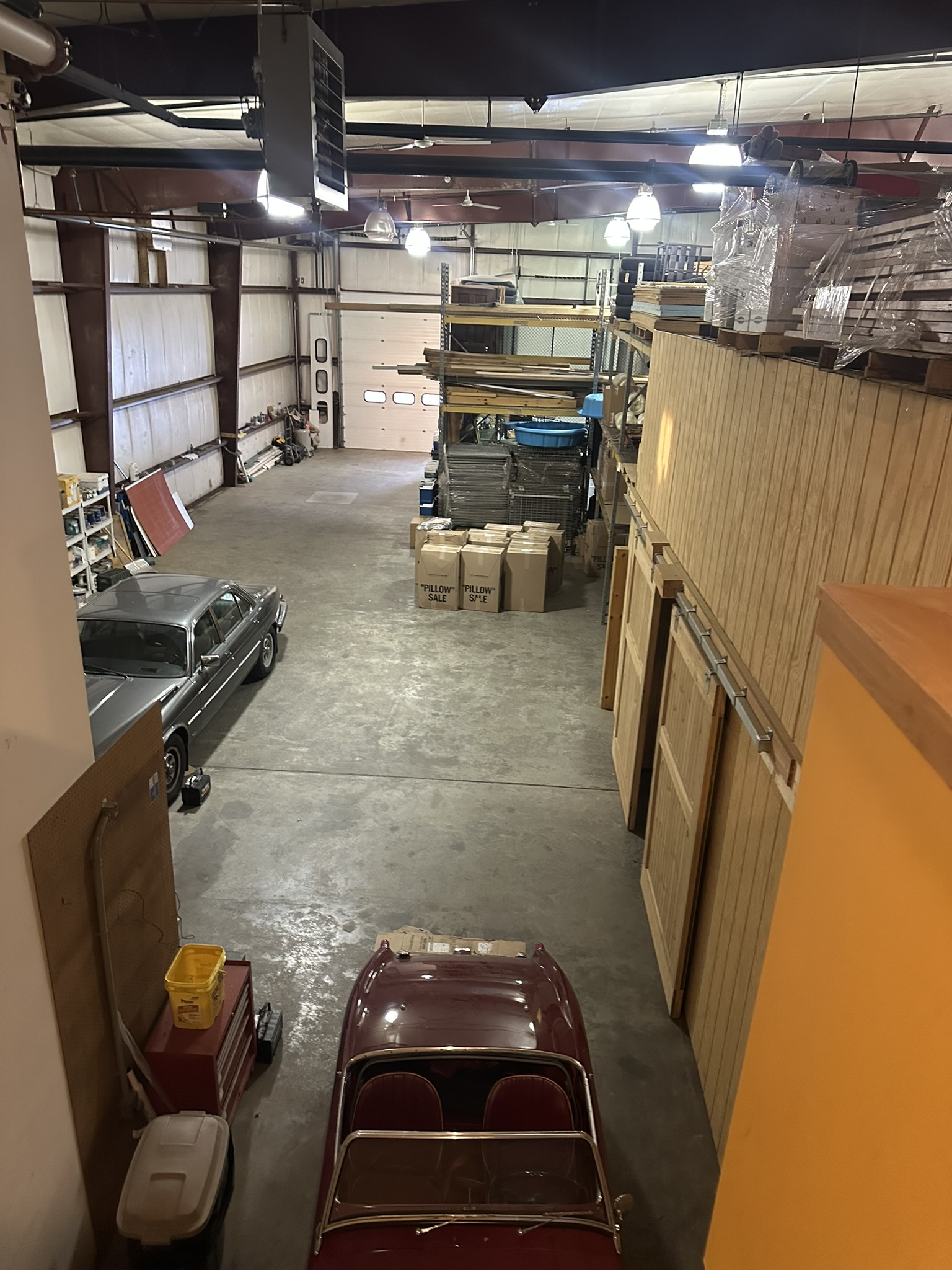 Drive-in bay viewed from office